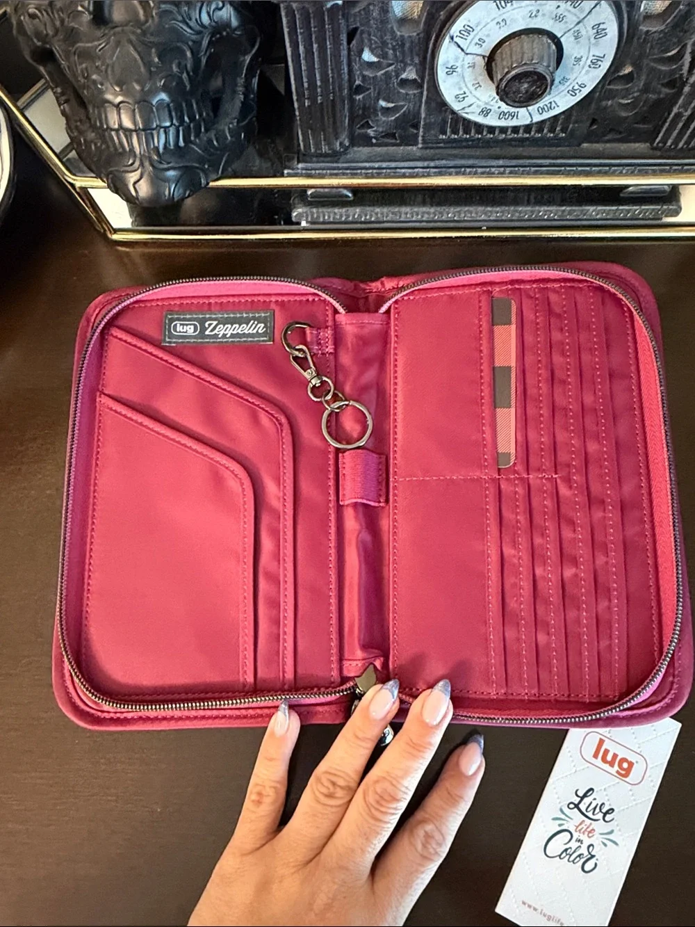 Lug Zeppelin 2 Raspberry Wristlet Wallet